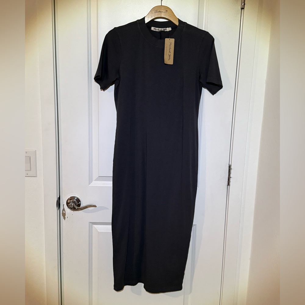 NWT Michael Stars Charcoal Gray Midi TShirt Dress